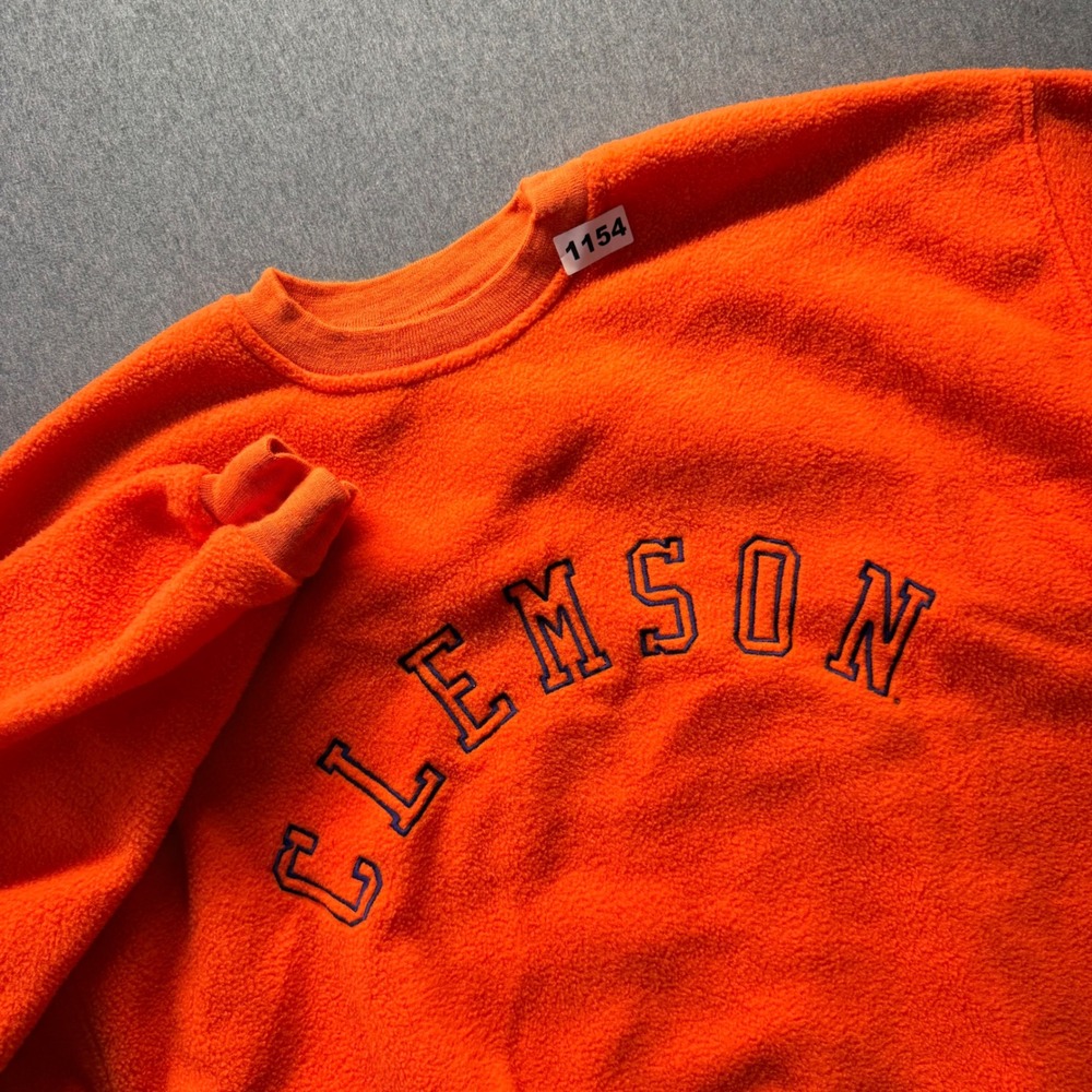 Jones & Mitchell Clemson Tigers Fleece Sweatshirt Orange XL Made in USA HP2